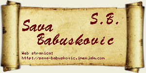 Sava Babušković vizit kartica
